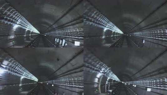 武汉地铁5号线无人驾驶地铁穿梭在隧道内部高清在线视频素材下载