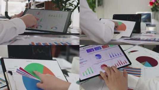 分析数据报表和业绩报表的人高清在线视频素材下载