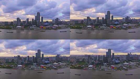 上海徐汇滨江西岸艺术中心CBD航拍高清在线视频素材下载