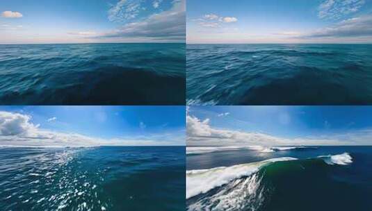 fpv航拍海面波涛汹涌景象穿越机航拍大海高清在线视频素材下载