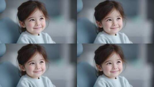 微笑的小女孩在牙科诊所放松就诊高清在线视频素材下载