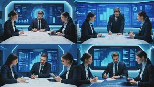 商务人士团队会议场景高清在线视频素材下载