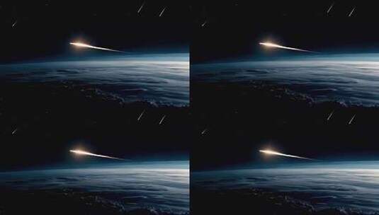 太空流星划过地球画面素材高清在线视频素材下载
