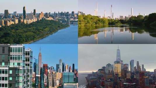 美国纽约地标建筑航拍高清在线视频素材下载