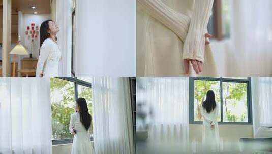 女生享受美好时光高清在线视频素材下载