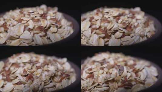 燕麦三色糙米粥粗粮粥杂粮粥食材材料高清在线视频素材下载