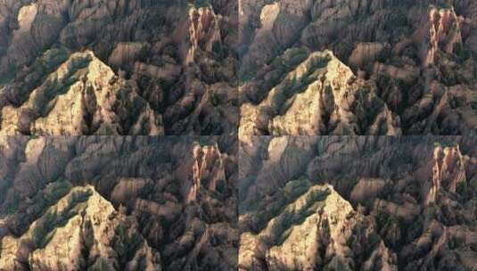 甘肃白银黄河石林国家地质公园日落航拍高清在线视频素材下载