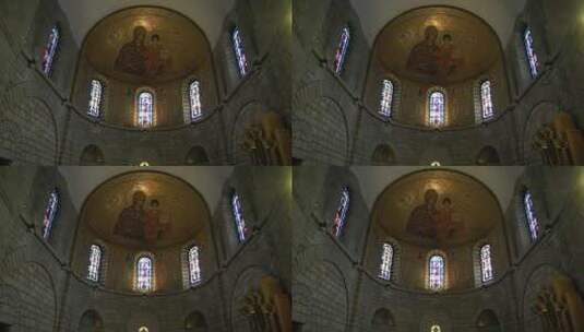 圣母安眠堂内部结构高清在线视频素材下载