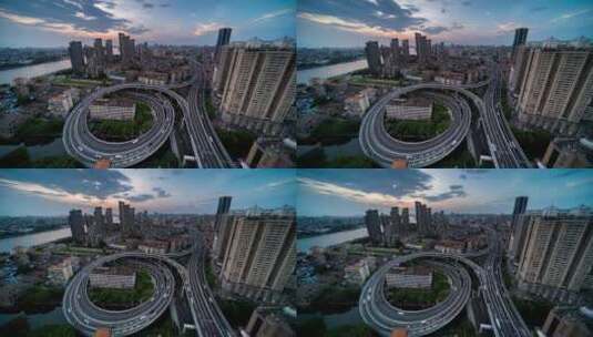 【4k原创】广州城市交通立交桥通透夜景高清在线视频素材下载