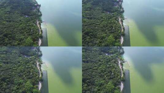 航拍武汉东湖湖景绿道自然风光高清在线视频素材下载