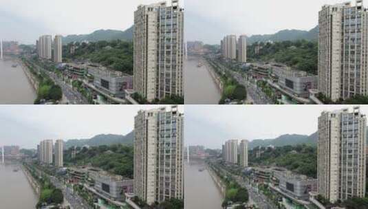 重庆航拍南岸南滨路重庆风景重庆标志性建筑高清在线视频素材下载