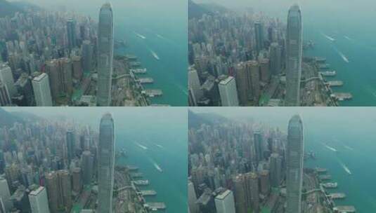 4K香港IFC国际金融中心航拍高清在线视频素材下载