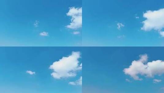 晴朗天空白云变化延时摄影有飞机飞过高清在线视频素材下载