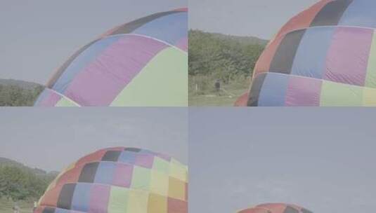 热气球 加热 吹风 飘动 彩色高清在线视频素材下载