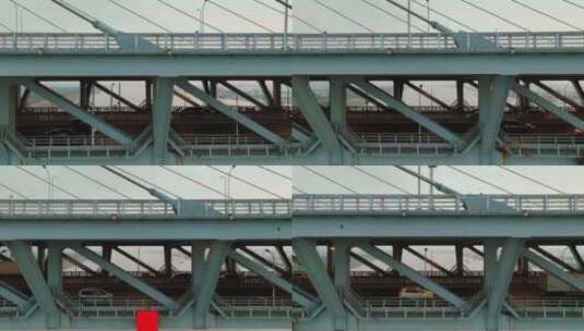 闵浦大桥双层桥面高清在线视频素材下载