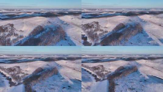 航拍内蒙古严冬林海雪原风光高清在线视频素材下载
