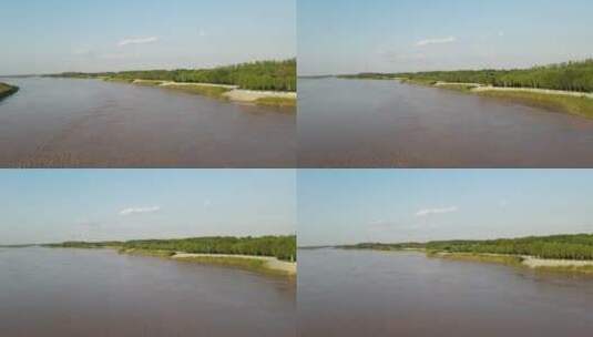 黄河河道航拍高清在线视频素材下载
