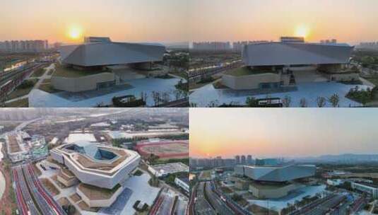 南京江北新区图书馆 美术馆合集高清在线视频素材下载