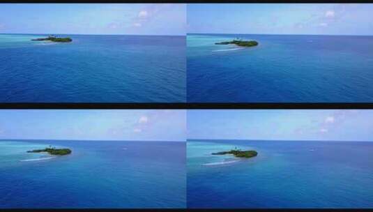 蓝色的大海岛屿高清在线视频素材下载