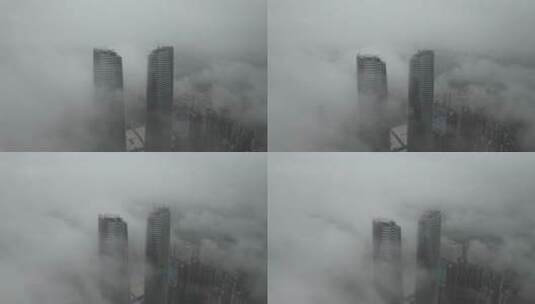 中国最高的等高双子塔-星河集团双子塔高清在线视频素材下载