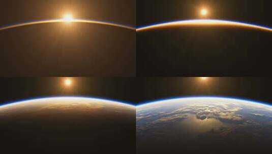 太空视角看地球上的日出高清在线视频素材下载