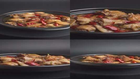 【镜头合集】餐饮美食，干锅炖土鸡竖屏高清在线视频素材下载