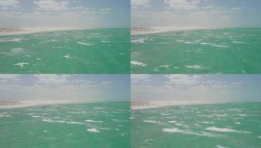 巴西北部塔塔朱巴泻湖风筝冲浪。空中拍摄。高清在线视频素材下载