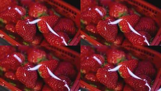 超市货架上保鲜盒里的草莓高清在线视频素材下载