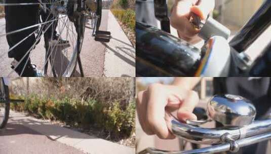 停放老式自行车高清在线视频素材下载