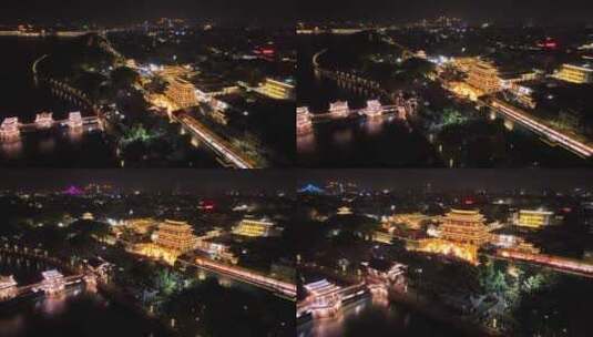 中国广东省潮州市潮州古城广济桥高清在线视频素材下载