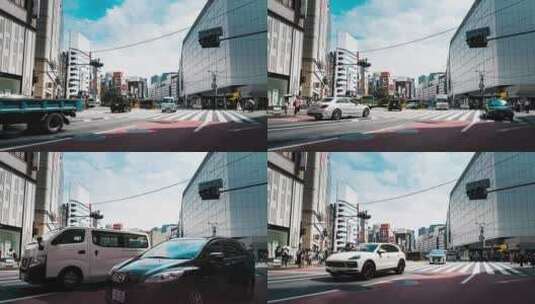 4K日本池袋街头人群车辆延时摄影高清在线视频素材下载