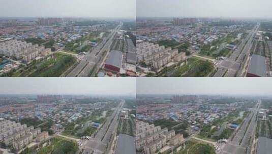 河南开封城市大道交通主干道航拍高清在线视频素材下载