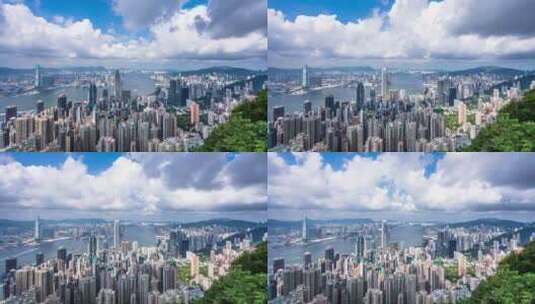 香港城市天际线延时摄影高清在线视频素材下载