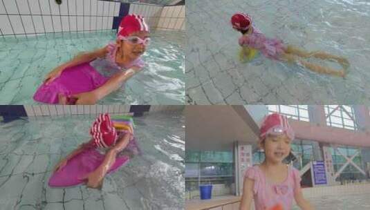 游泳 儿童游泳 游泳池高清在线视频素材下载