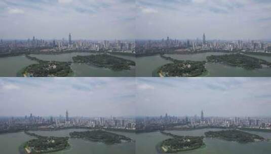 江苏南京城市大景玄武湖航拍高清在线视频素材下载