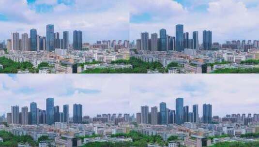 深圳宝安夏天漂亮的蓝天白云延时变化高清在线视频素材下载