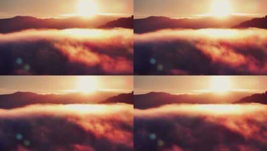 山峰云海日出壮丽风景山脉山顶森林云雾缭绕高清在线视频素材下载