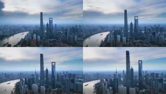 上海市陆家嘴城市环境高清在线视频素材下载
