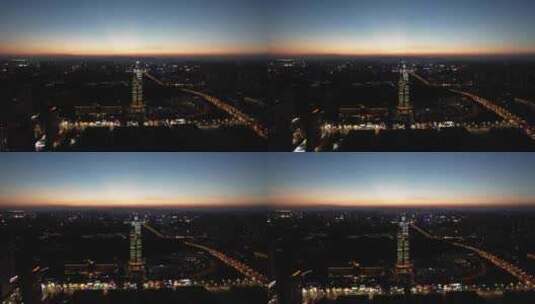 贵阳观山湖会展城城市夜景交通航拍高清在线视频素材下载