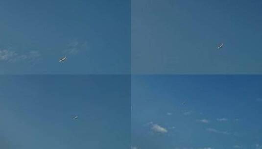高清实拍飞机蓝天白云天空高清在线视频素材下载