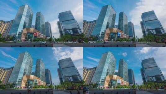 杭州余杭EFC城市商圈CBD8K原创延时高楼大厦高清在线视频素材下载
