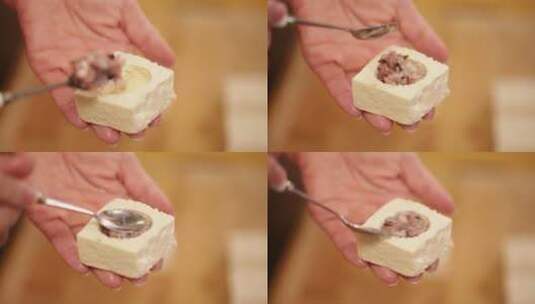 豆腐塞肉酿豆腐 (8)高清在线视频素材下载