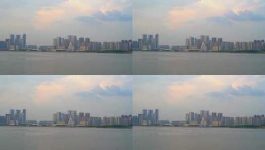 深圳前海风光滨海建筑欢乐港湾摩天轮转动高清在线视频素材下载