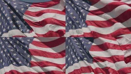 随风飘扬的美国国旗高清在线视频素材下载