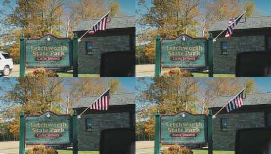 莱奇沃思州立公园欢迎标志高清在线视频素材下载