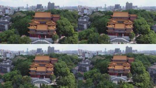 航拍湖南衡阳雁峰寺寺庙古建筑高清在线视频素材下载