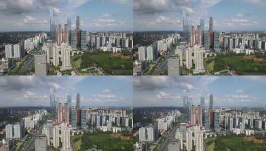 广西南宁城市地标建筑航拍高清在线视频素材下载
