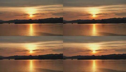浙江千岛湖的夕阳高清在线视频素材下载