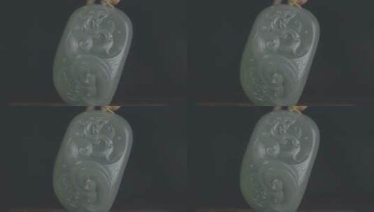 岫岩玉雕刻作品影棚微距特写展示log高清在线视频素材下载