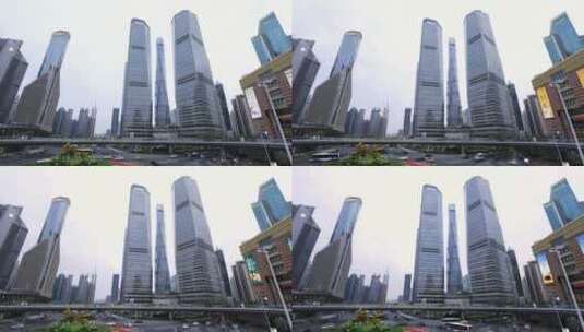 上海浦东陆家嘴金融区建筑群延时摄影高清在线视频素材下载